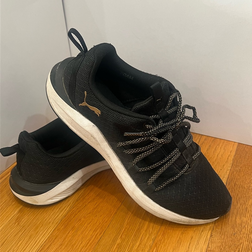 Puma Black Sneakers with White Accents